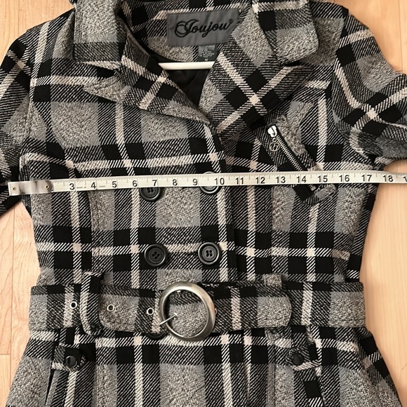 Women’s JouJou Plaid Pea Coat Jacket-size M - Picture 16 of 16